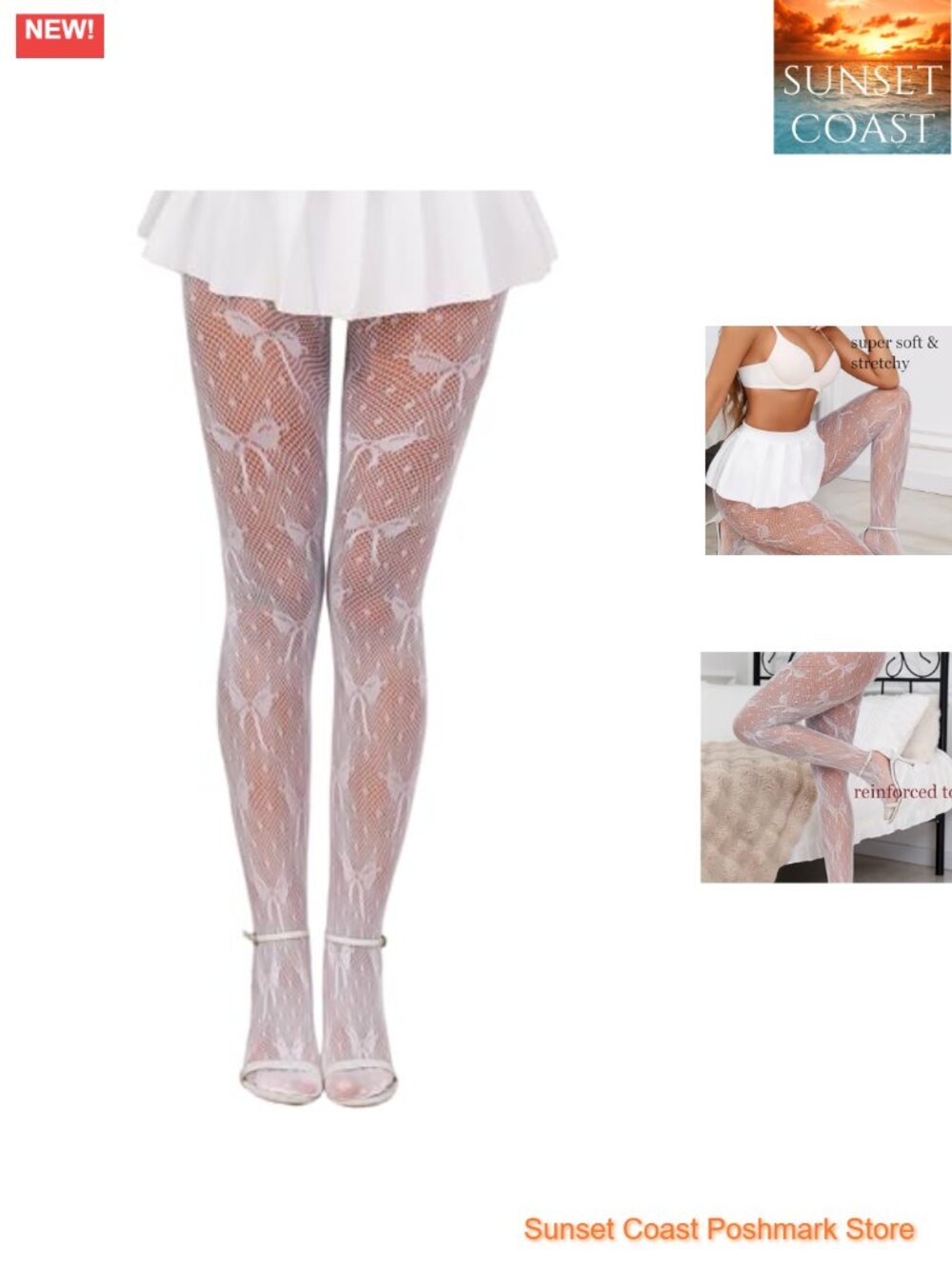 Lace Stockings Bow Fishnet Tights Women Cute Gothic Rave Party Hosiery